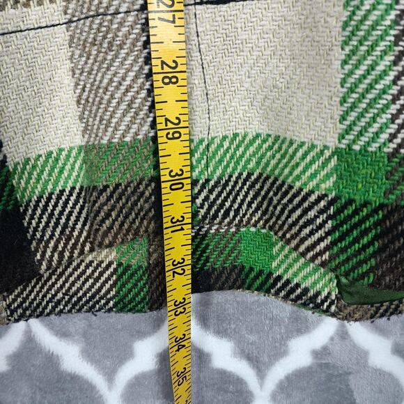 Me Jane Peacoat Jacket Womens Medium Belted Double Breasted Wool Blend Plaid - Picture 7 of 12